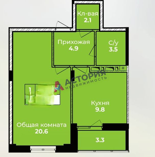 ЖК Айсберг 1,, 1к, 10/10