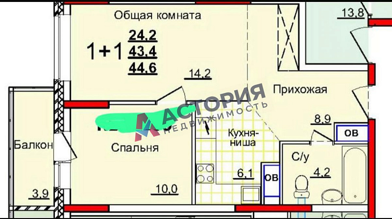 Академика Насоновой ул 1Б, 2к, 9/22